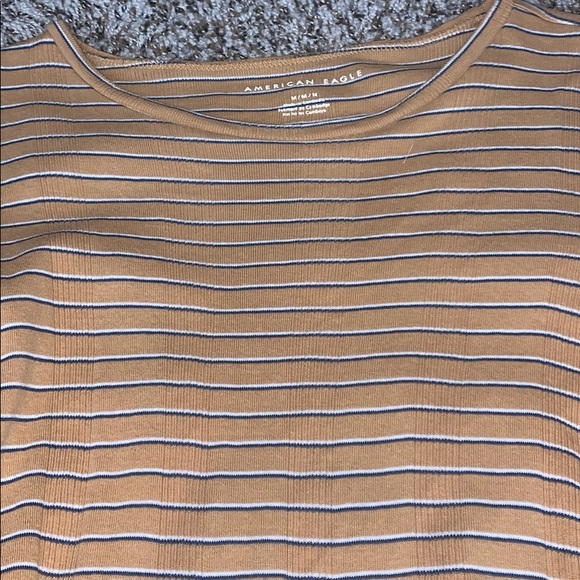 AMERICAN EAGLE STRIPPED RIBBED SHIRT - Picture 3 of 4